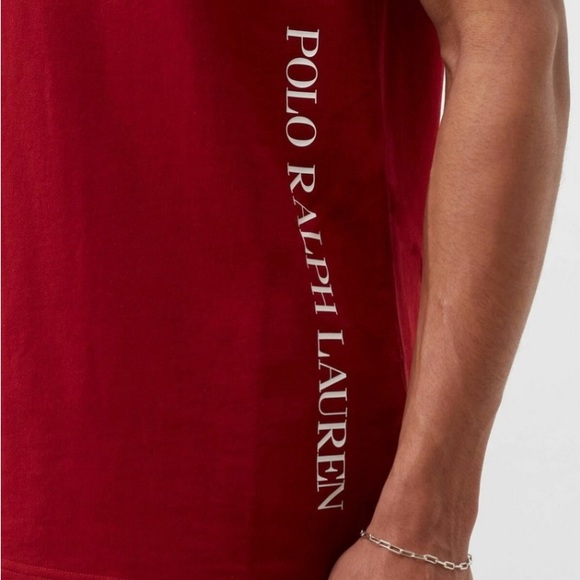 Mens Polo Ralph Lauren Cotton blend crew neck T-shirt, Burnt red, logo, NWT - Picture 2 of 7
